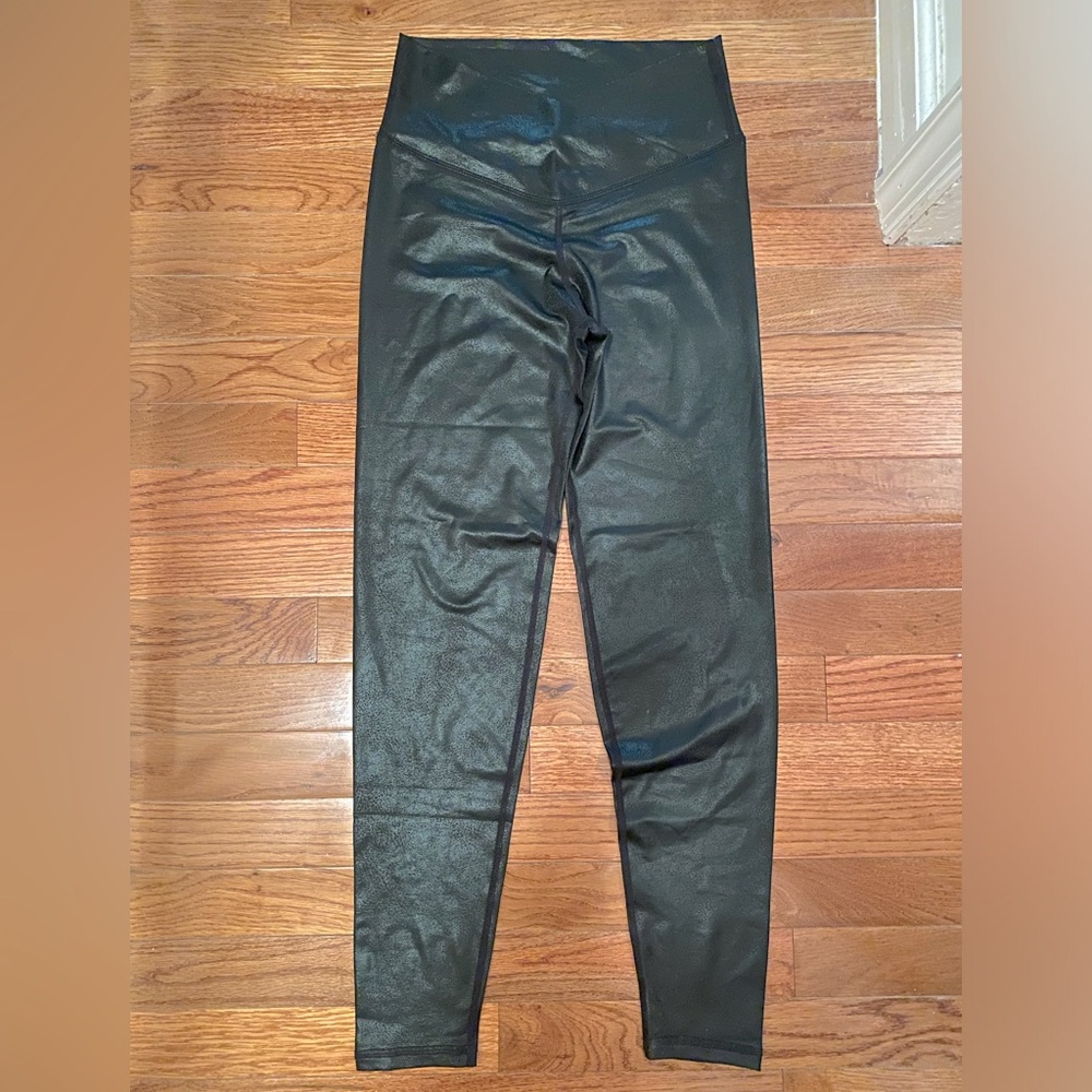 Coated Black Crossover Detailed Leggings Pink Lily